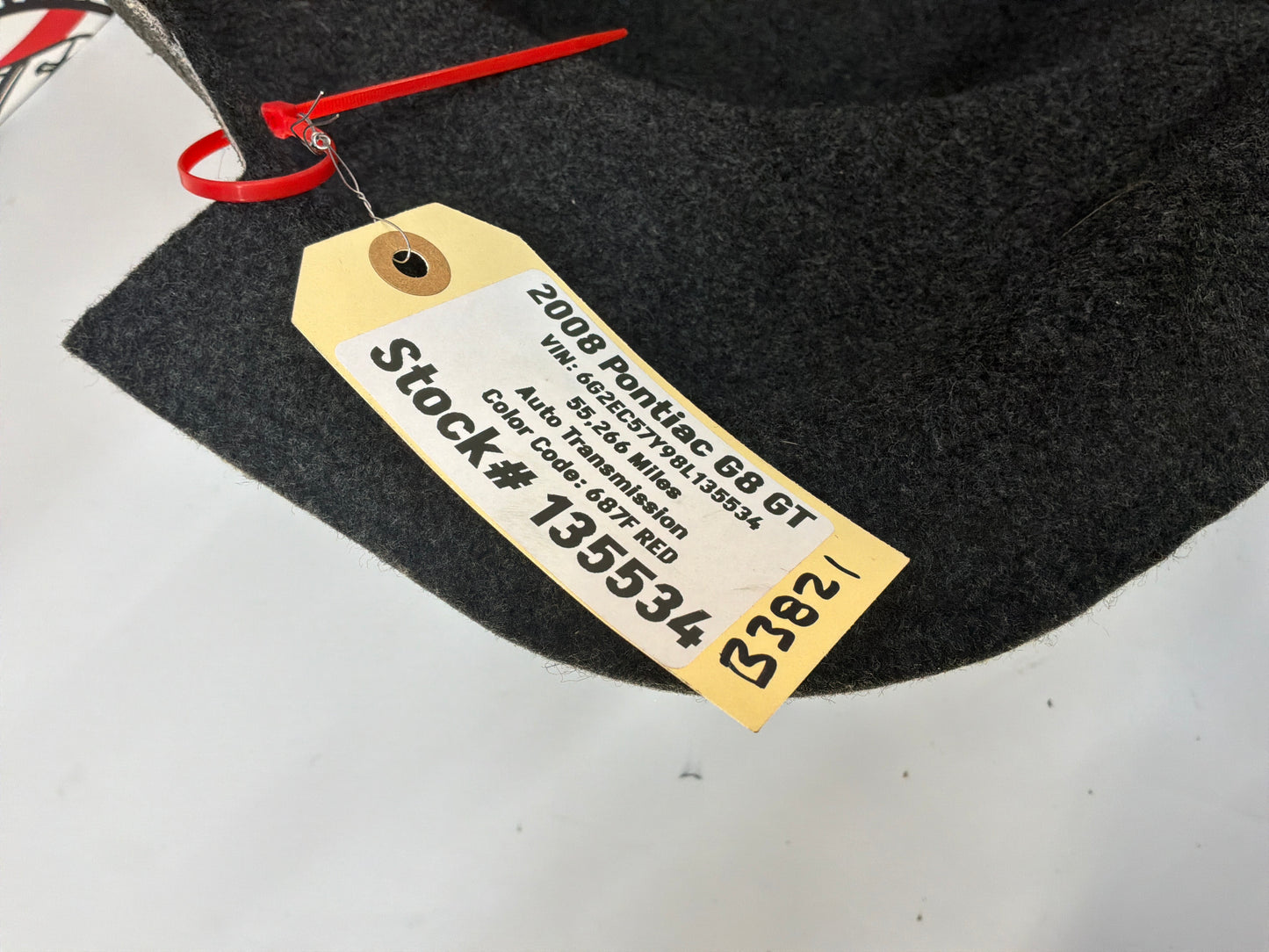 2008 Pontiac G8 GT RH Passenger Interior Trunk Quarter Cargo Carpet Trim Panel Cover OEM