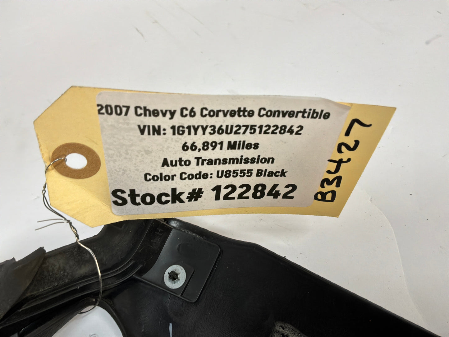 2007 Chevy C6 Corvette Convertible LH Driver Upper B Pillar Trim Panel OEM