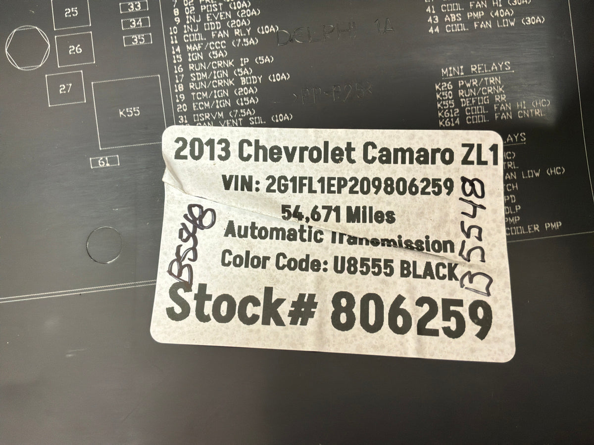 2013 Chevy Camaro ZL1 Engine Fuse Box Cover OEM