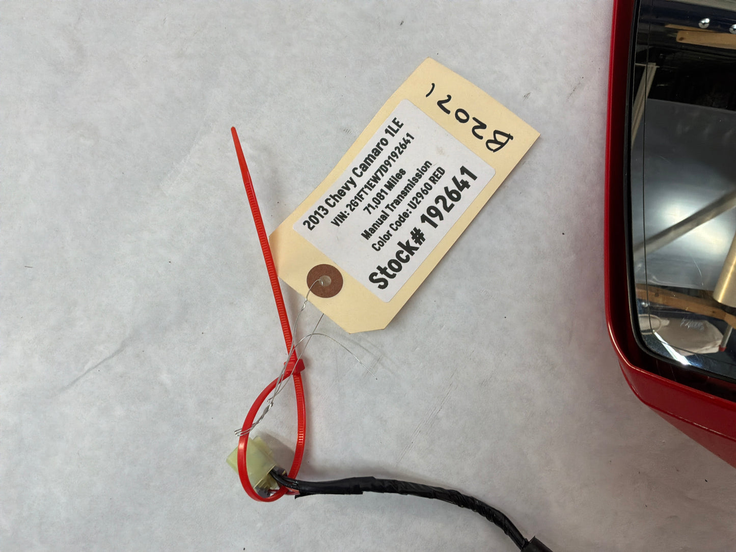 2013 Chevy Camaro 1LERH Passenger Exterior Out Side Mirror Red OEM