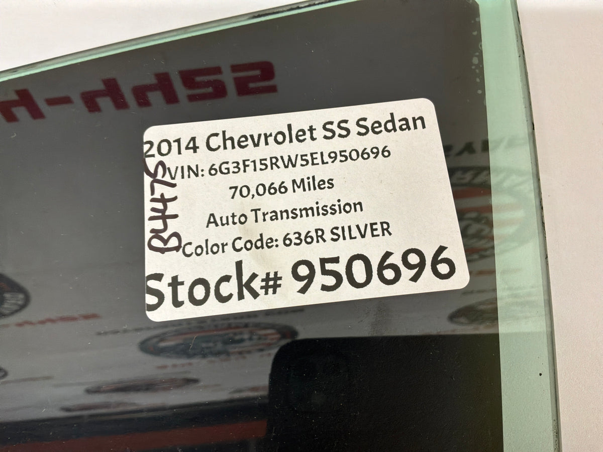 2014 Chevy SS Sedan LH Driver Front Door Window Glass OEM