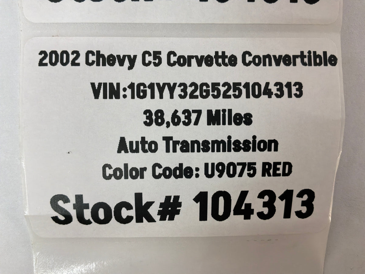 2002 Chevy C5 Corvette Convertible RH Passenger Front Fender Red OEM