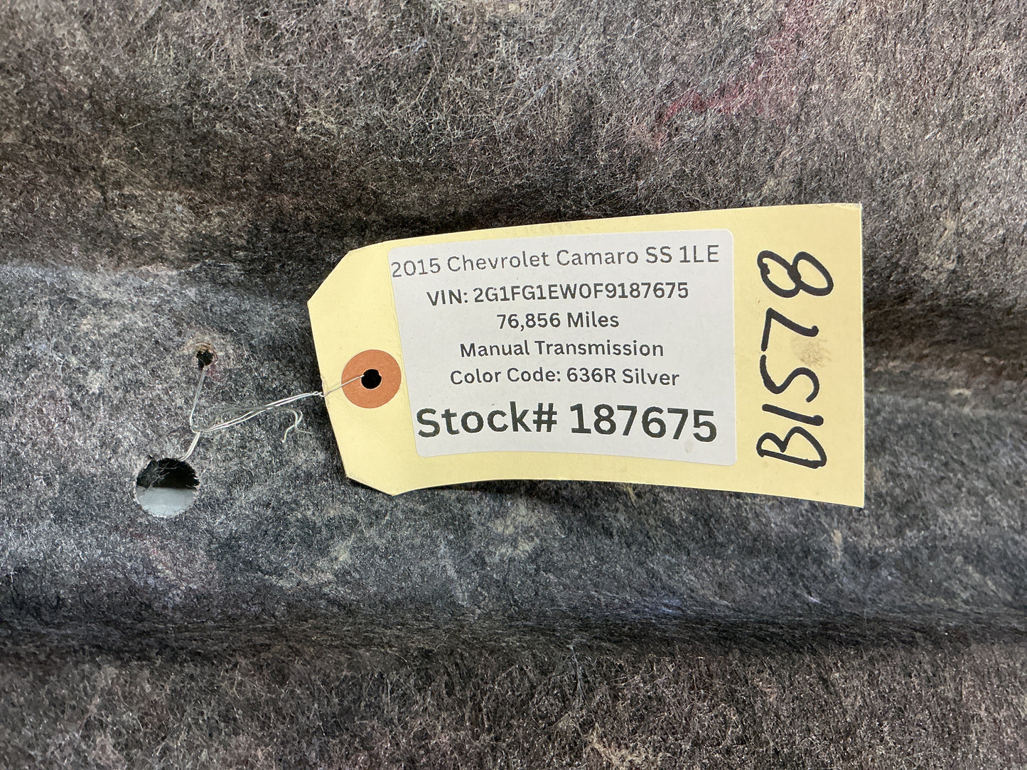 2015 Chevrolet Camaro SS 1LE runk Cargo Rear Seat Ski Port Carpet Cover Trim OEM