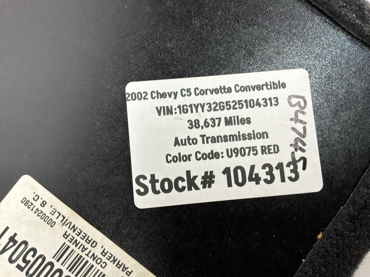 2002 Chevy Corvette Convertible RH Passenger Trunk Cargo Storage Cover Lid Door Panel OEM