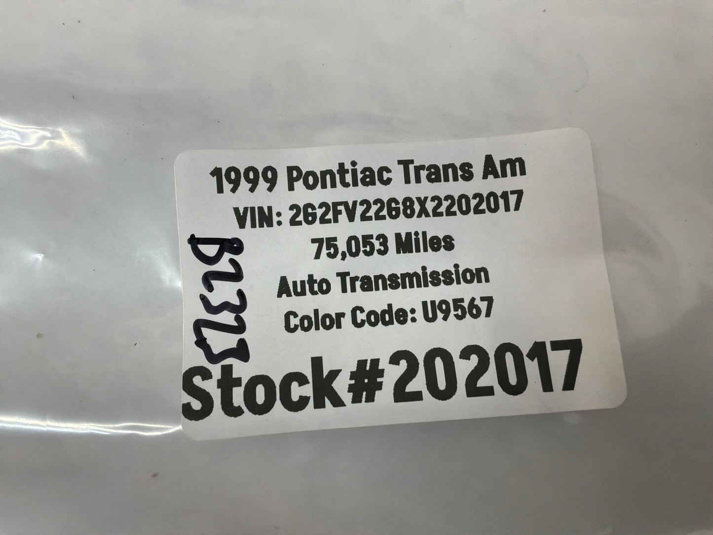 1999 Pontiac Trans Am WS6 T-Top Mounting Hardware OEM