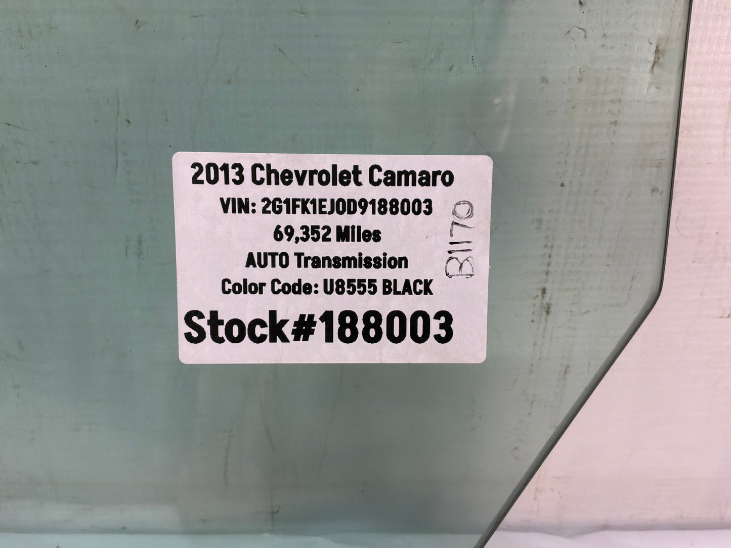 2013 Chevy Camaro RH Passenger Front Door Window Glass OEM