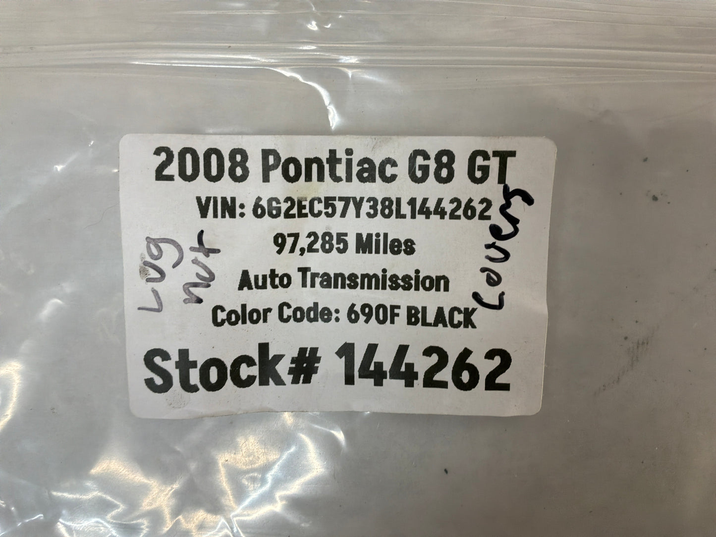 2008 Pontiac G8 GT Lug Nut Cover Set OEM