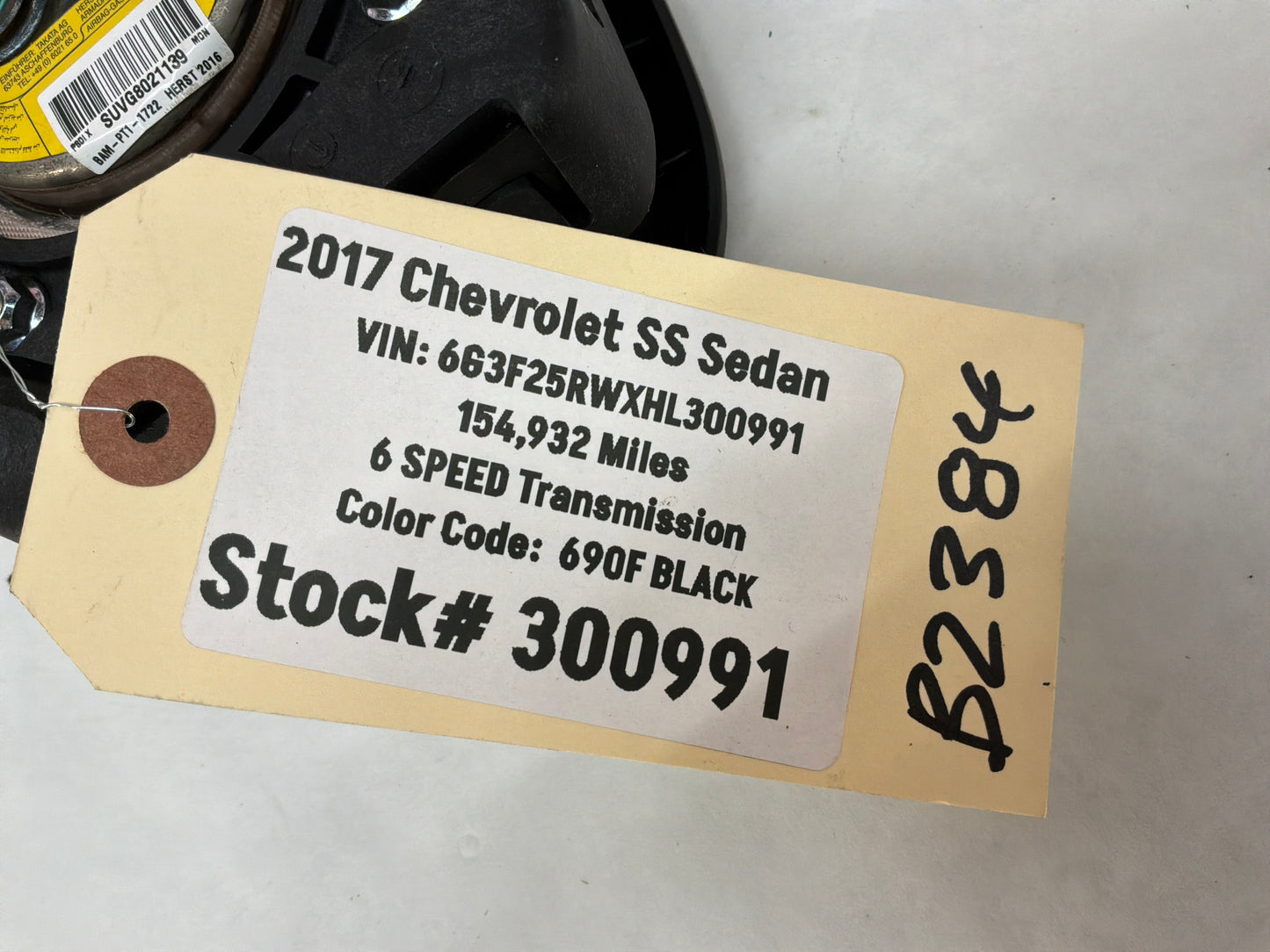 2017 Chevy SS Sedan Steering Wheel Air Bag Airbag OEM