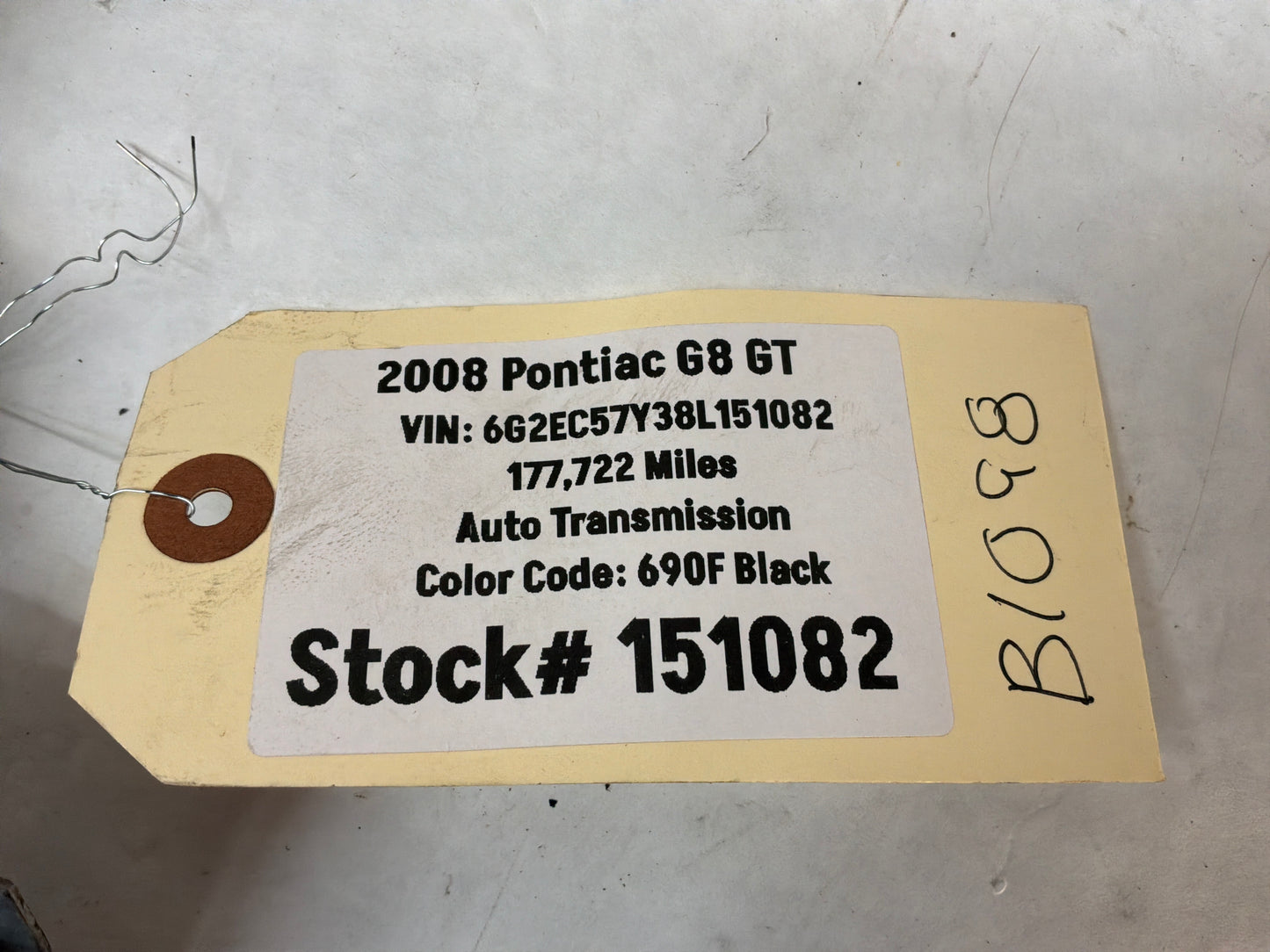 2008 Pontiac G8 GT RH Passenger Rear Door Window Regulator Motor