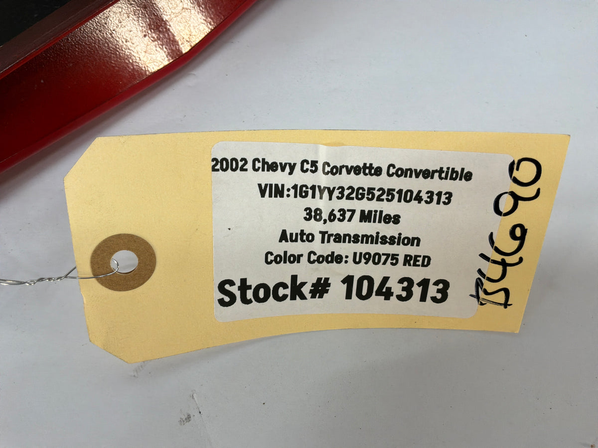 2002 Chevy C5 Corvette Convertible Front License Plate Cover OEM Red
