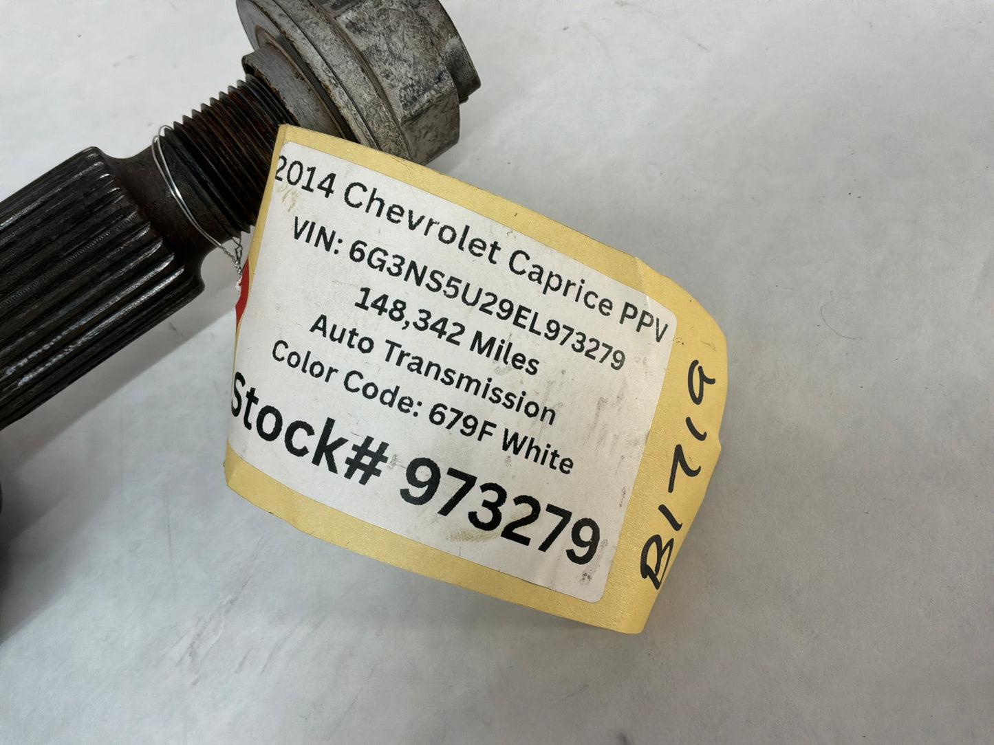 2014 Chevy Caprice PPV LH Driver Rear CV Axle Half Shaft OEM