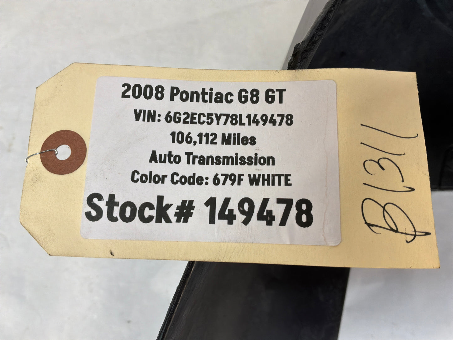 2008 Pontiac G8 GT LH Driver Rear Fender Wheel Well Liner House OEM