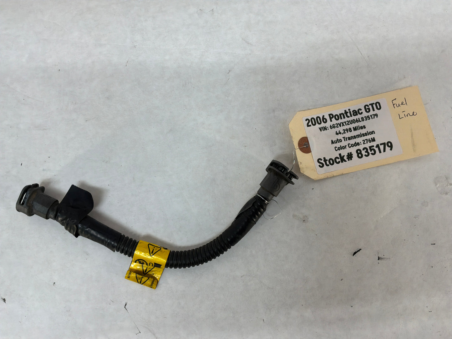 2006 Pontiac GTO Fuel Gas Line Hose Tube OEM