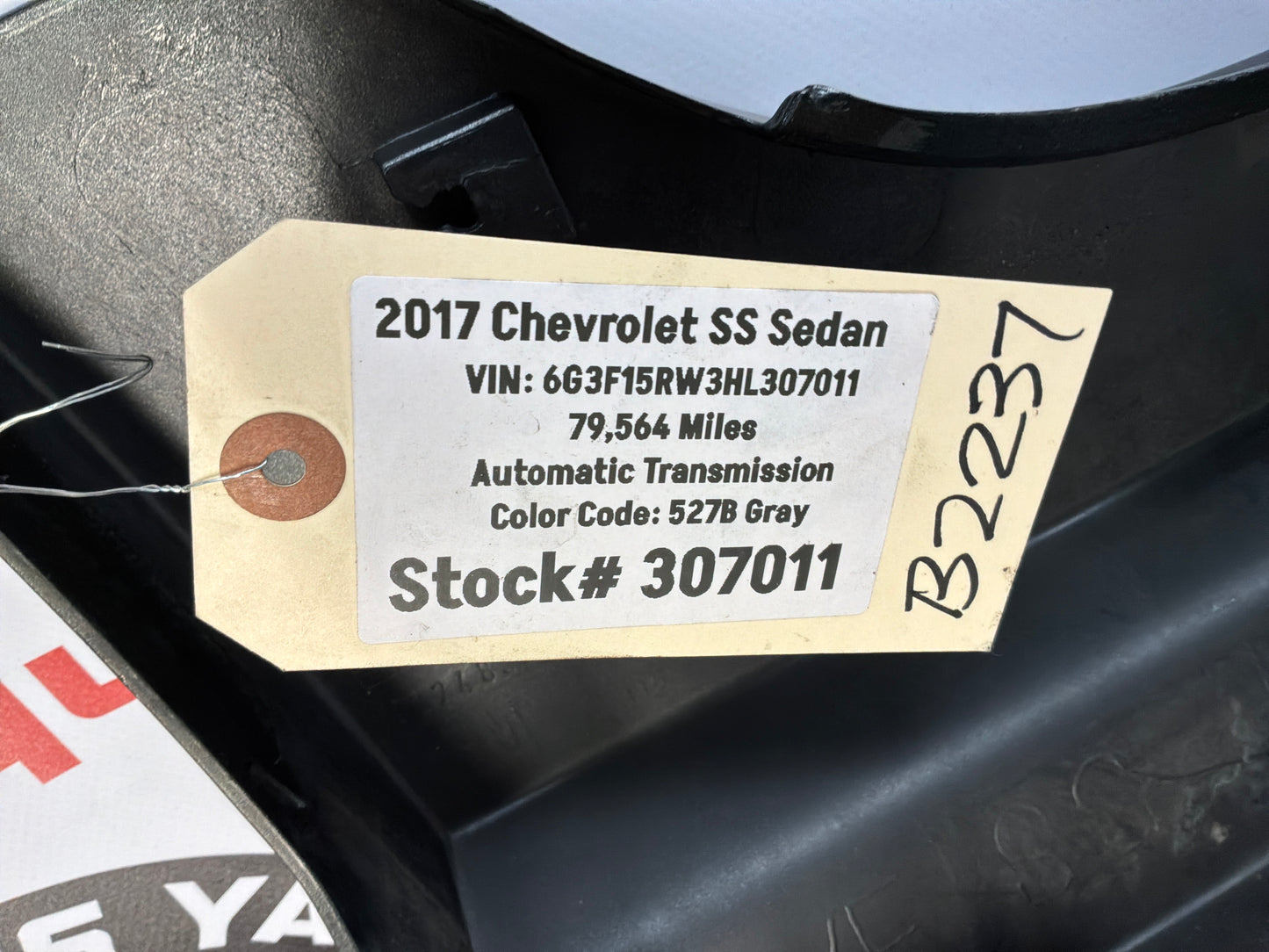 2017 Chevy SS Sedan LH Driver Rocker Molding Side Skirt Panel Trim Gray OEM