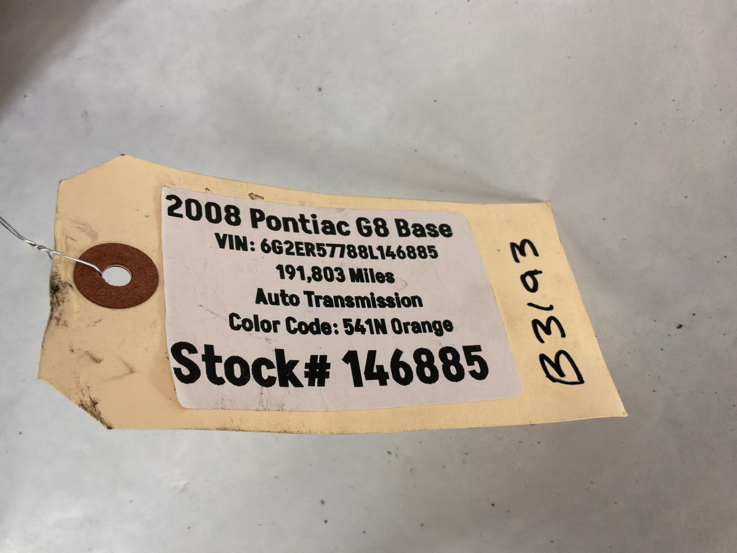 2008 Pontiac G8 Base RH Passenger Front Fender Orange OEM