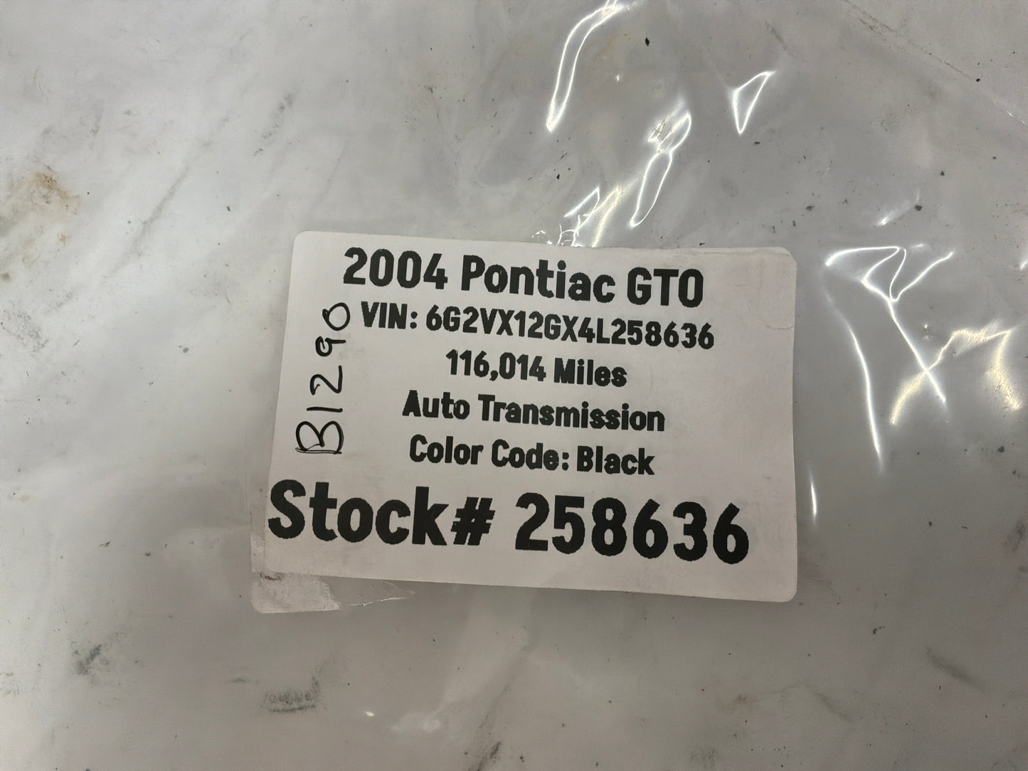 2004 Pontiac GTO EVAP Fuel Tank Line Hose Tube OEM