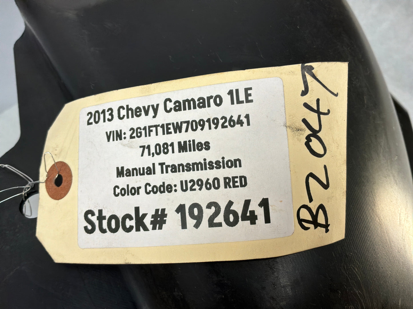 2013 Chevy Camaro 1LE RH Passenger Front Fender Wheel House Well Liner OEM