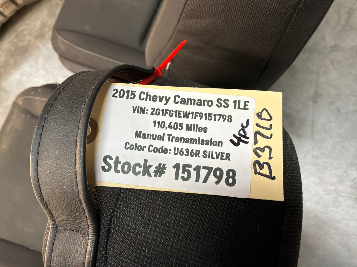 2015 Chevy Camaro SS 1LE Seats Fronts and Rear Black Cloth OEM