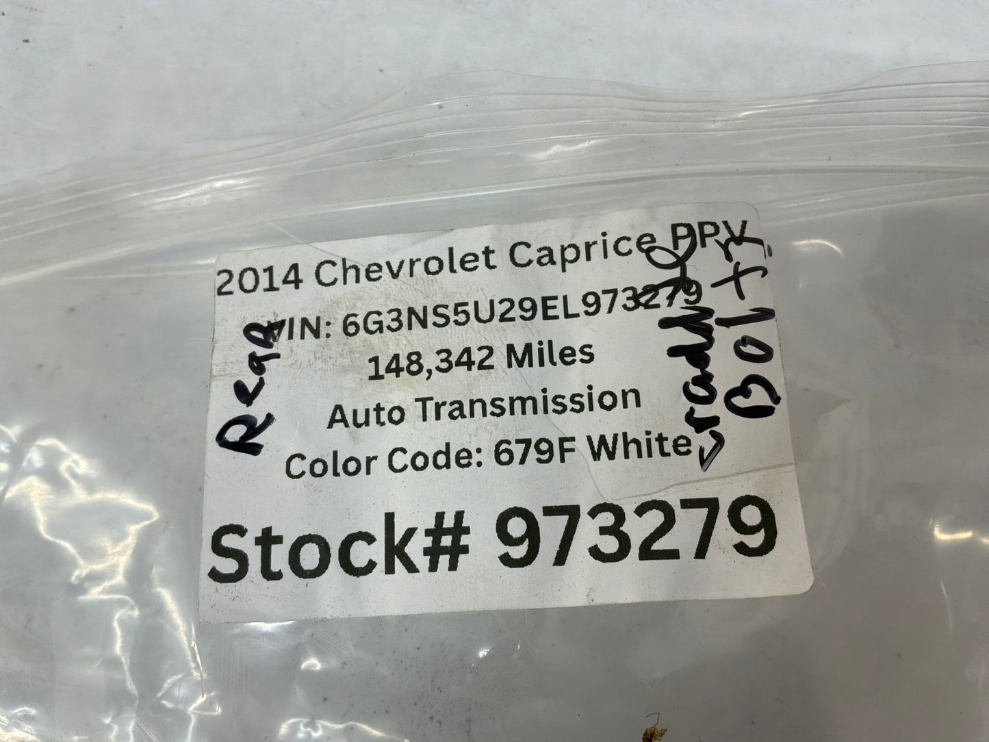 2014 Chevy Caprice PPV Rear Suspension Cradle K Member Sub Frame Hardware OEM