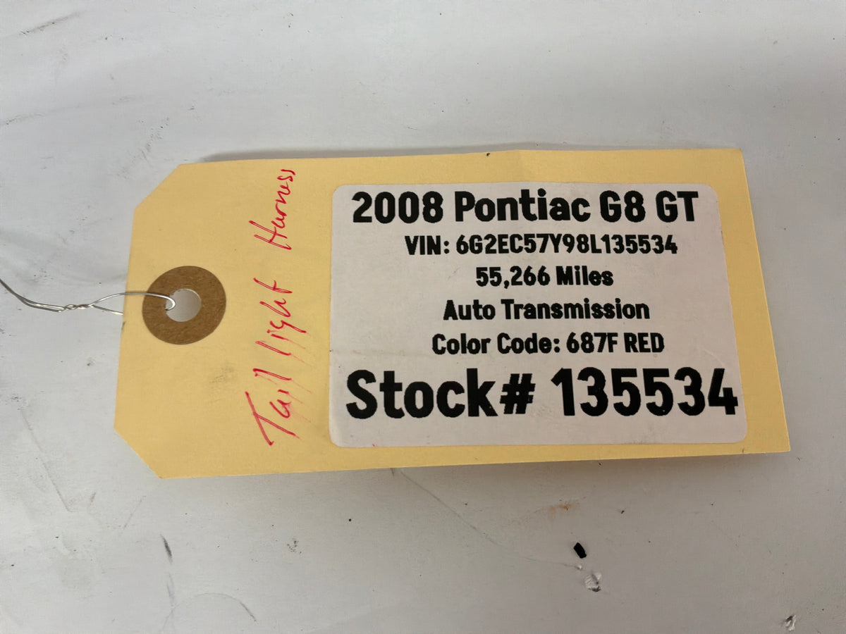 2008 Pontiac G8 GT Tail Light Taillight Lamp Wire Wiring Harness OEM
