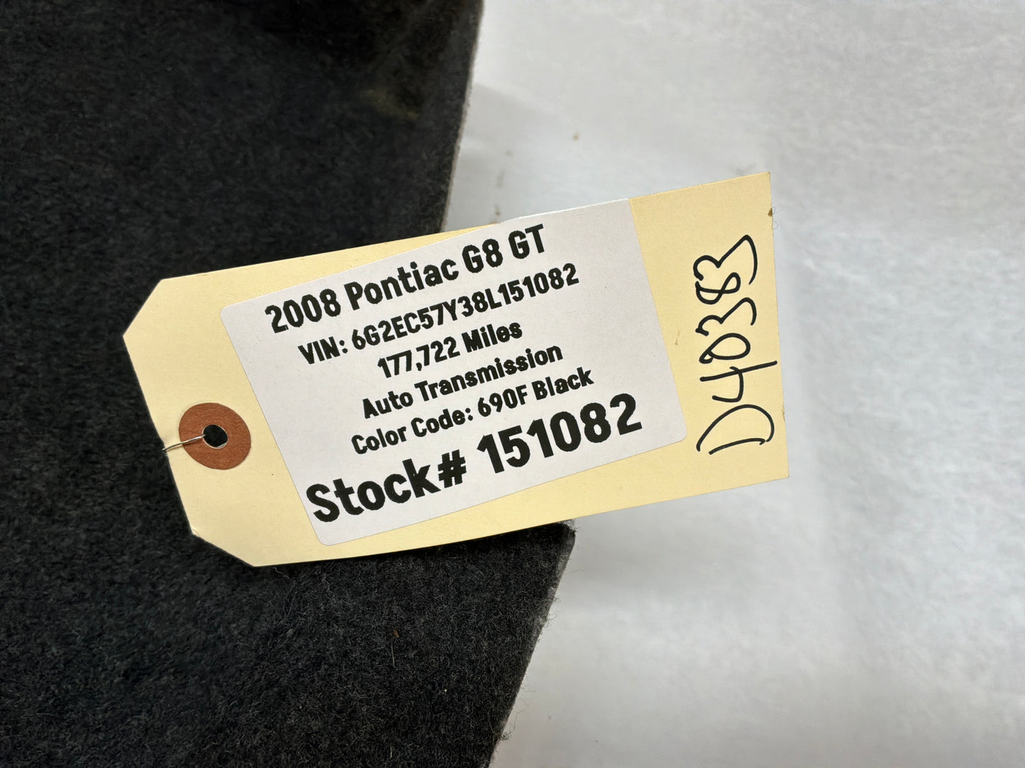 2008 Pontiac G8 GT LH Driver Interior Trunk Quarter Side Carpet Trim Panel Cover OEM