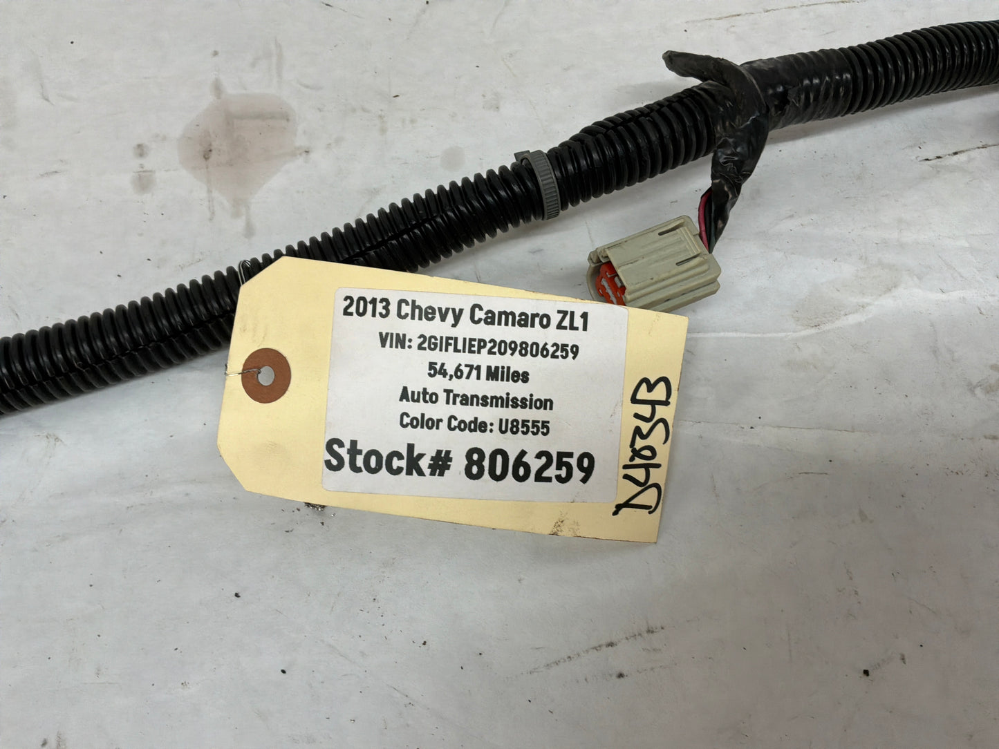 2013 Chevy Camaro ZL1 Rear Bumper Tail Light Lamp Wire Wiring Harness OEM