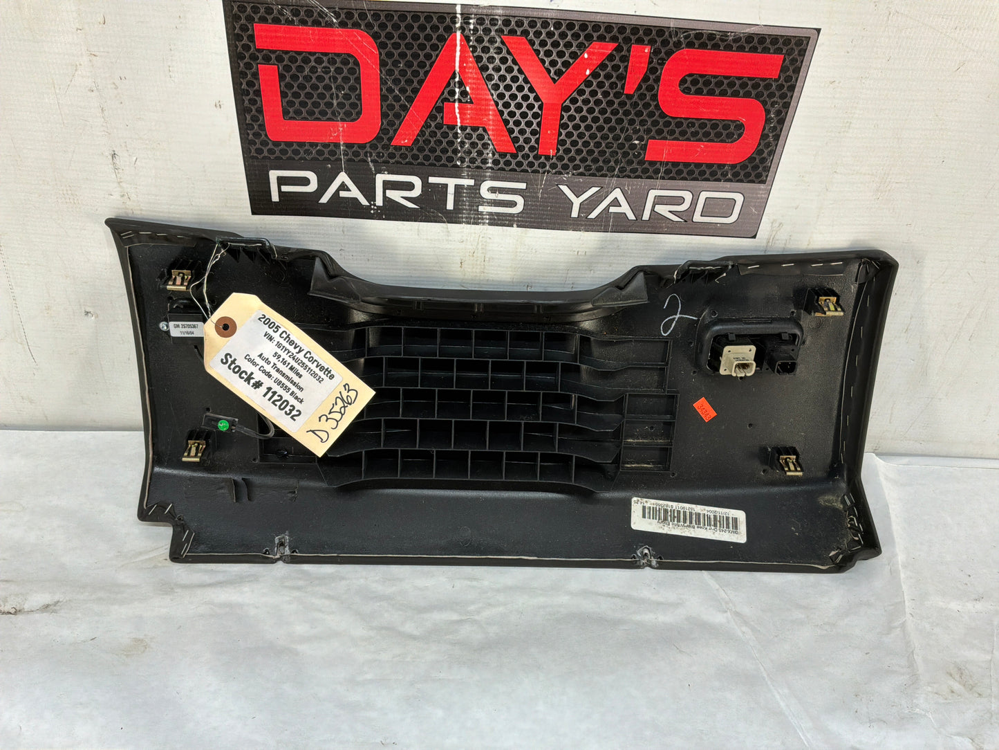 2005 Chevy C6 Corvette LH Driver Dash Knee Bolster Lower Trim Panel Switches Black OEM - Day's Parts Yard