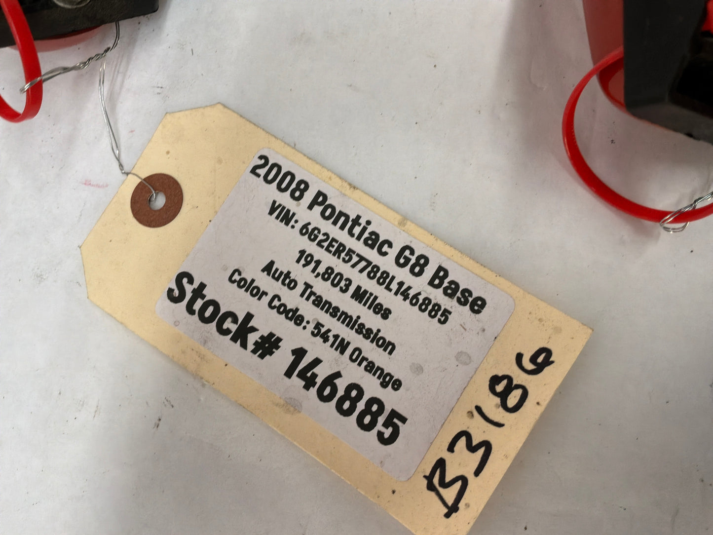 2008 Pontiac G8 Base Exterior Door Handles Set Orange OEM