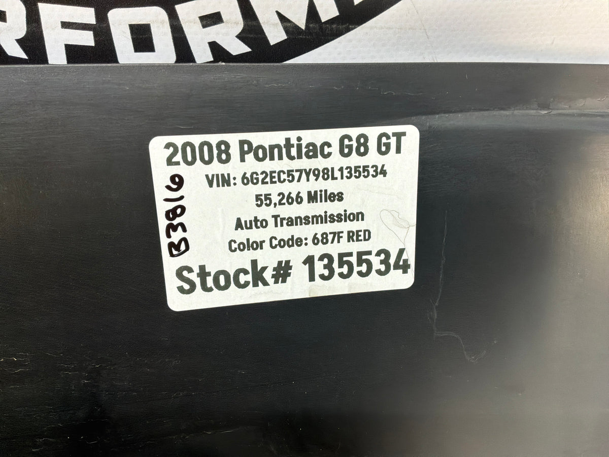2008 Pontiac G8 GT Trunk Wall Cover Trim 92213099 OEM