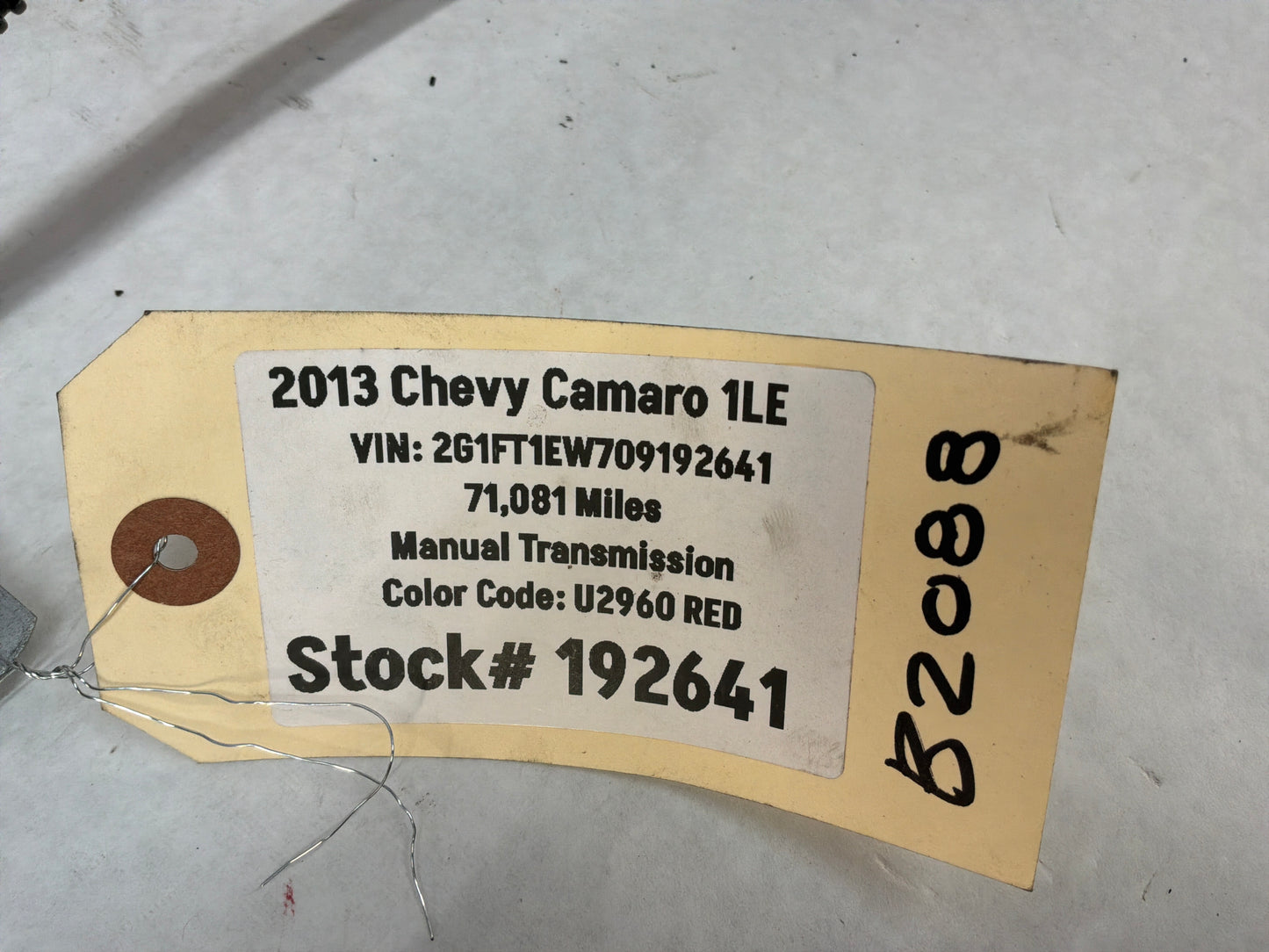 2013 Chevy Camaro 1LE Fuel Gas Line Hose Tube Pipe OEM