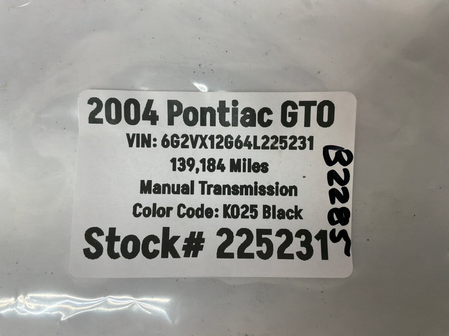 2004 Pontiac GTO Fender Badge Emblem OEM
