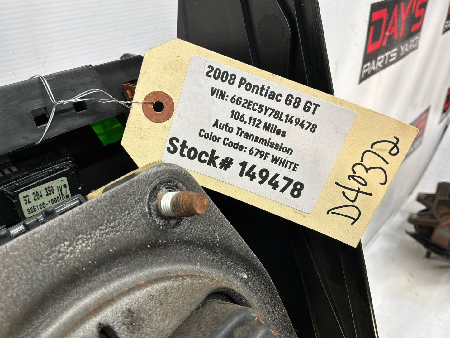 2008 Pontiac G8 GT Center console w shifter