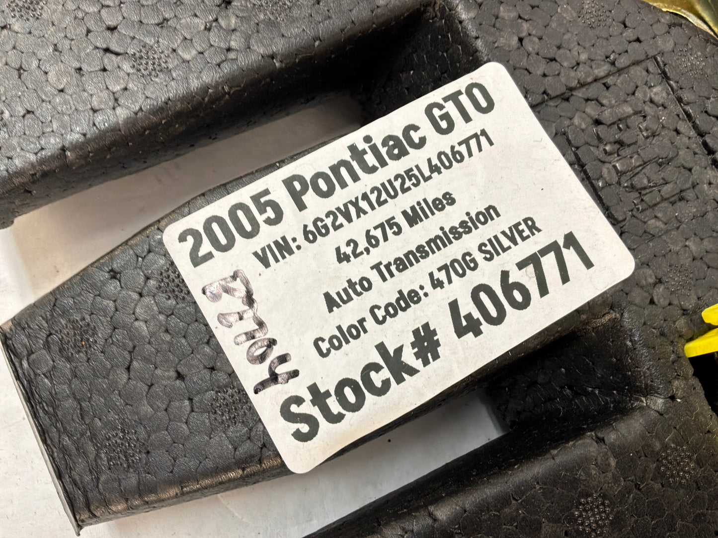 2005 Pontiac GTO Emergency Spare Tire Jack Tool Kit OEM