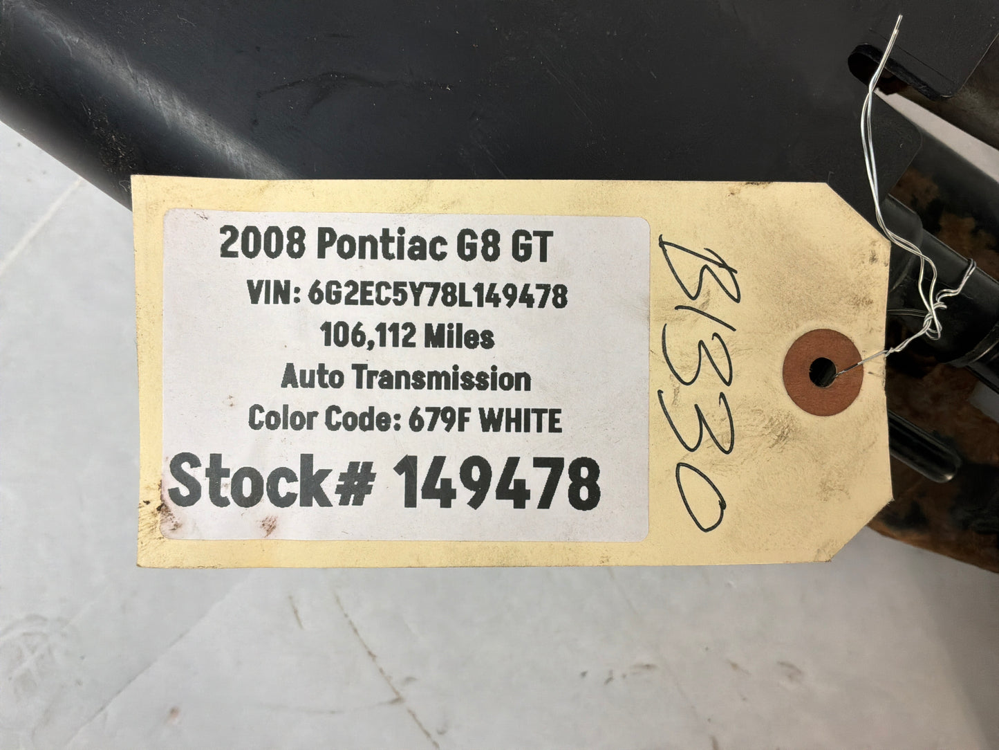 2008 Pontiac G8 GT EVAP Emission Charcoal Canister Assembly OEM