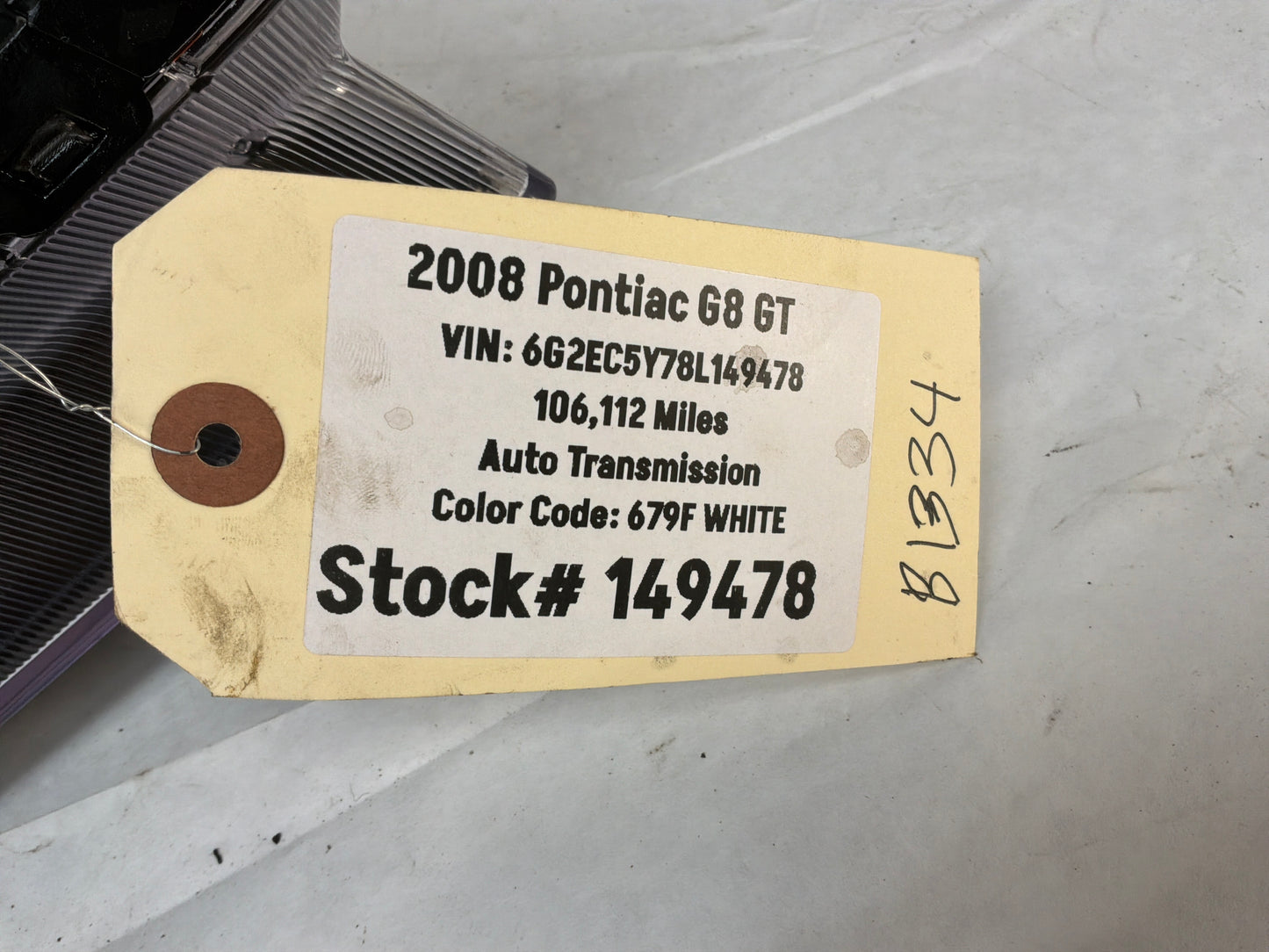 2008 Pontiac G8 Base LH Driver Headlights Head Light Lamps OEM