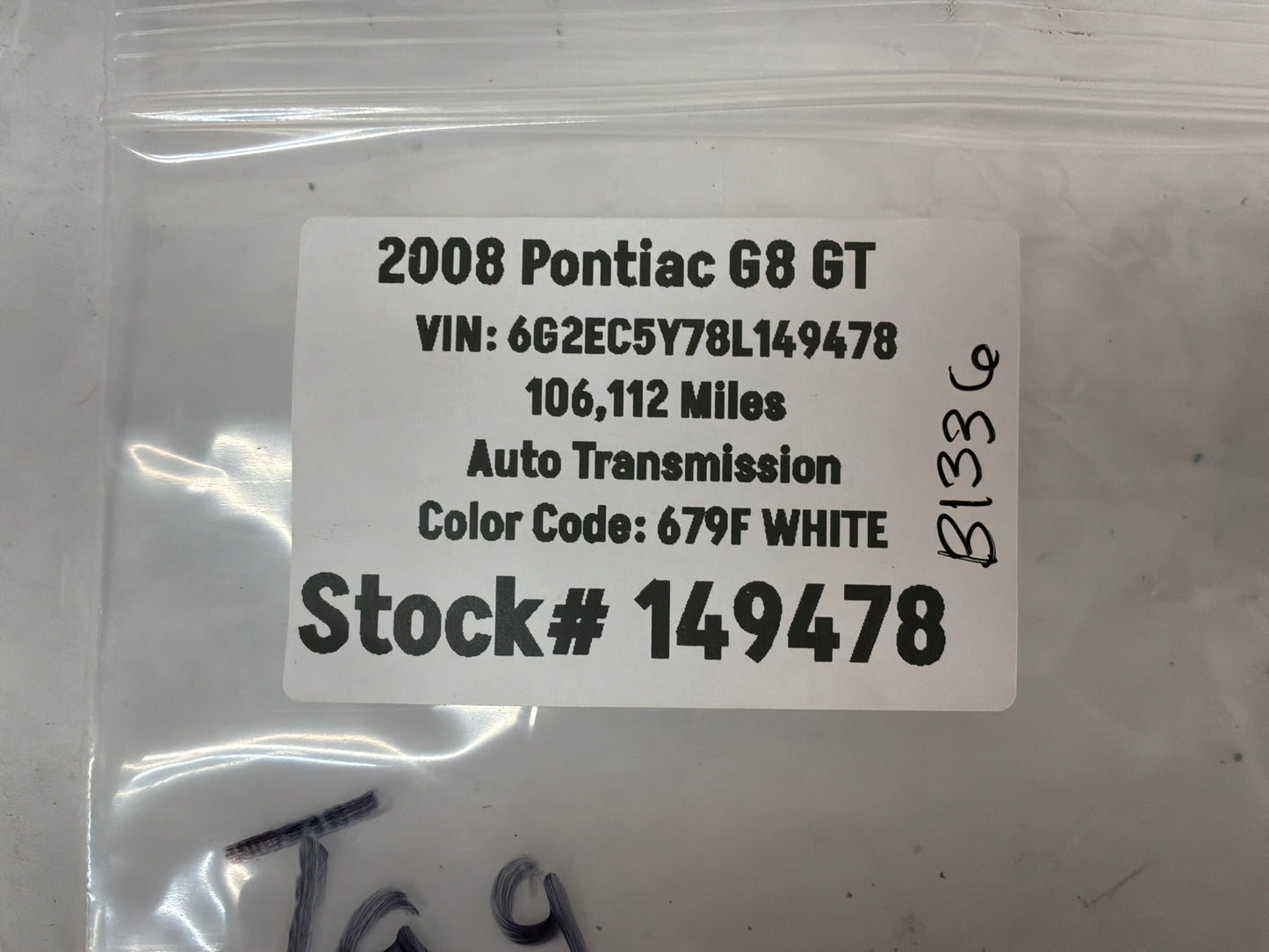 2008 Pontiac G8 GT Trunk Deck Lid License Plate Tag Lights Lamps Housings OEM