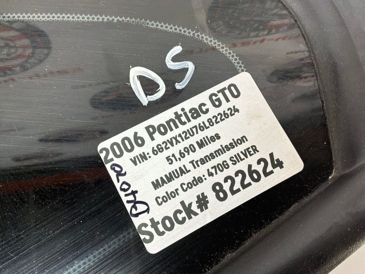 2006 Pontiac GTO LH Driver Rear Quarter Window Glass OEM
