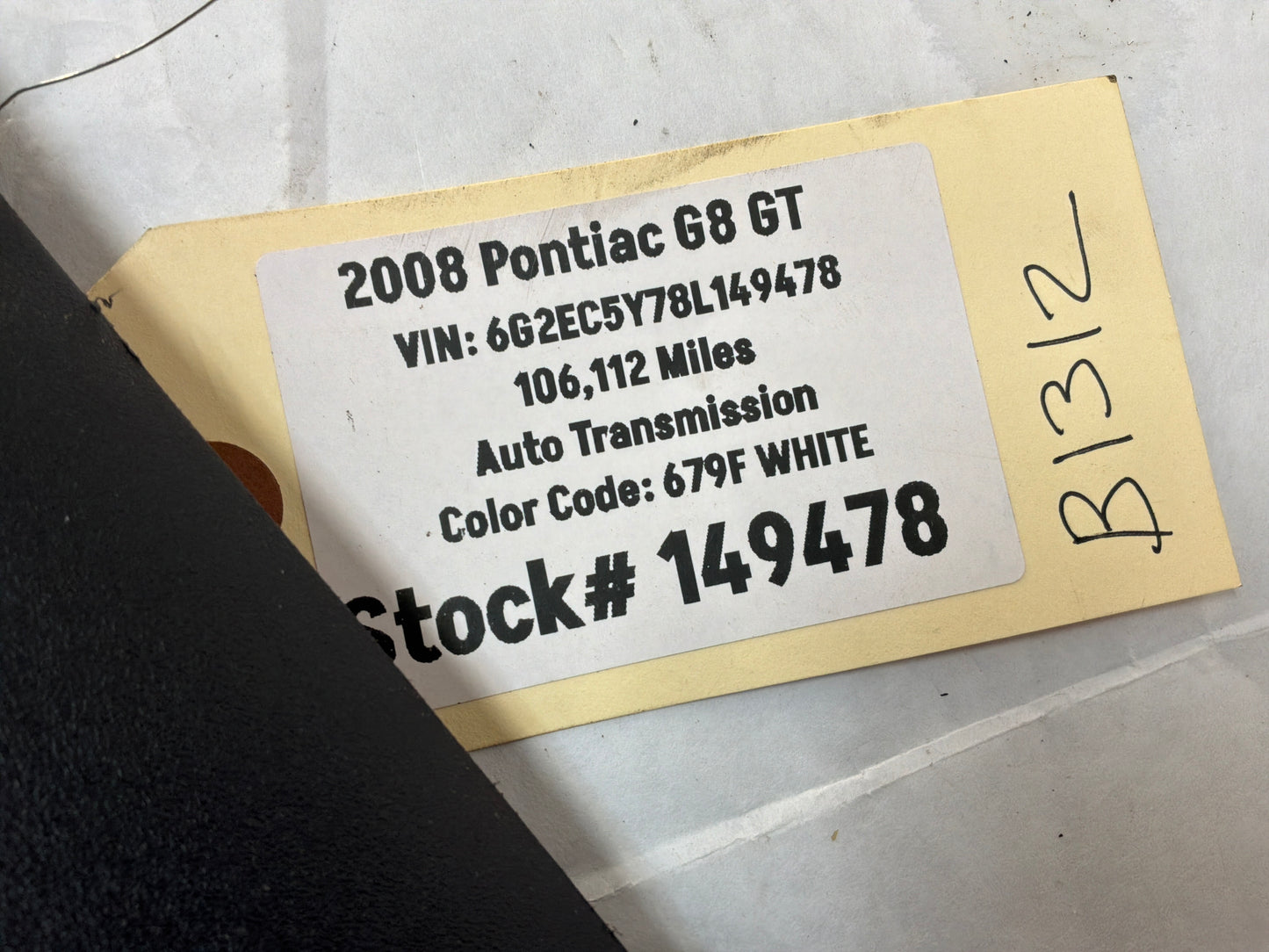 2008 Pontiac G8 GT RH Passenger Interior A Pillar Windshield Trim Panel OEM