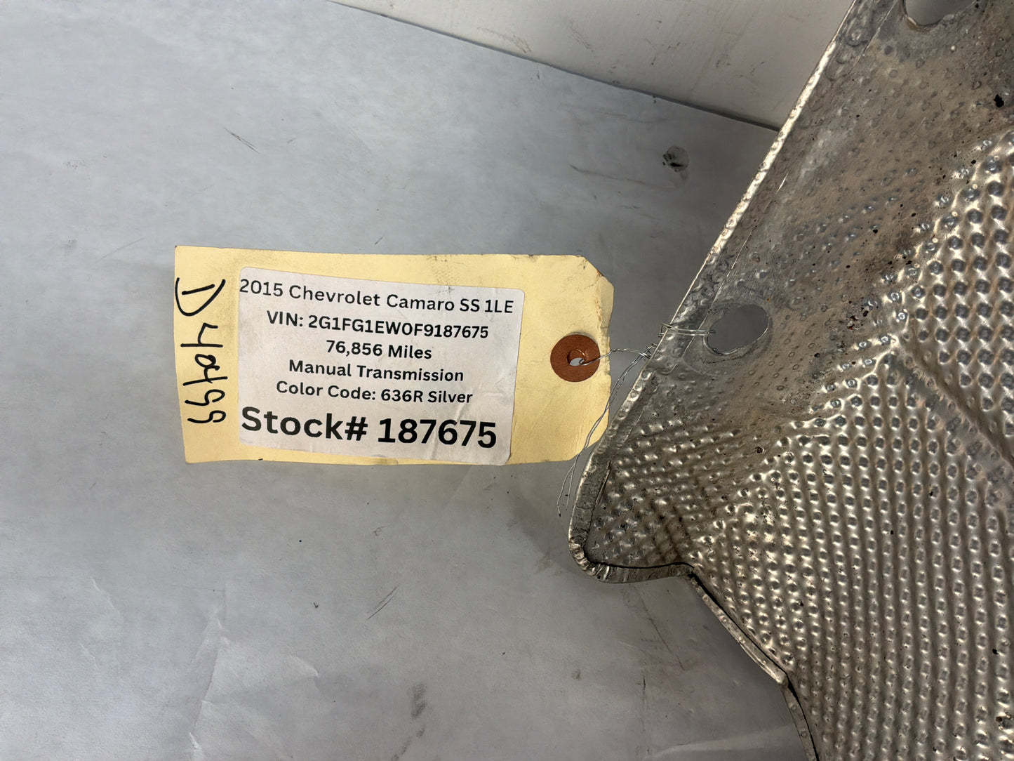 2015 Chevrolet Camaro SS 1LE Transmission Tunnel Exhaust Heat Shield OEM