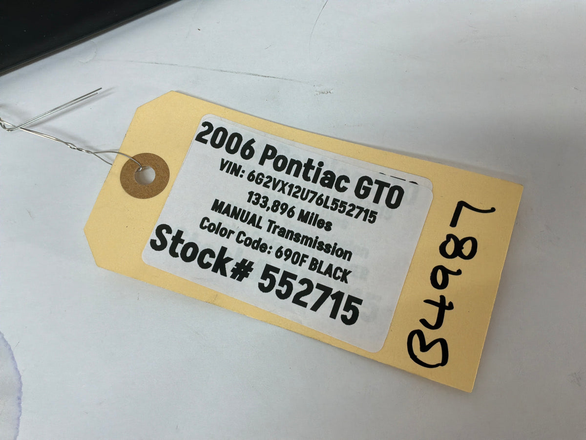 2006 Pontiac GTO LH Driver Exterior B Pillar Window Trim Applique Cover OEM