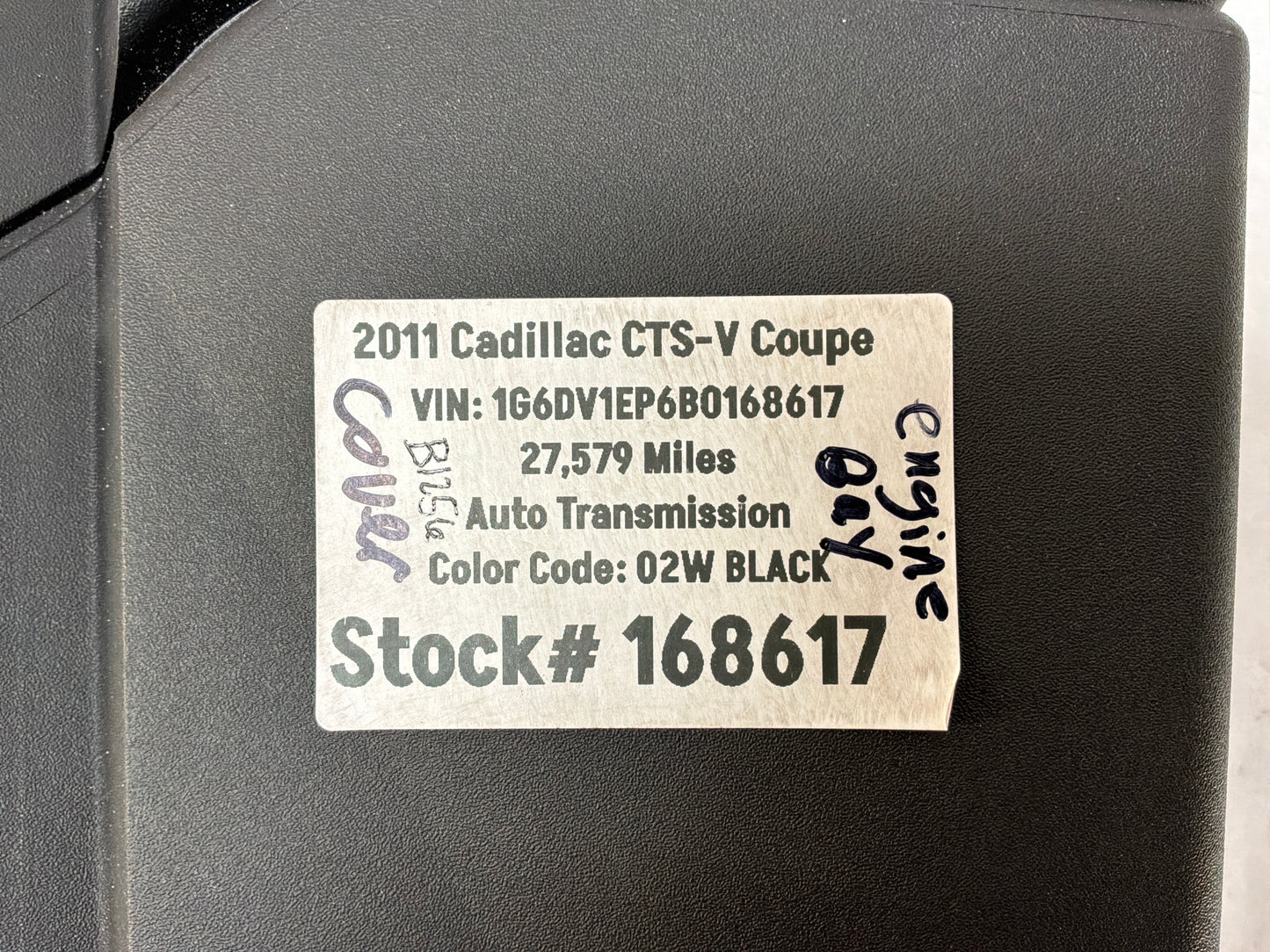 2011 Cadillac CTS-V Coupe RH Passenger Engine Bay Cowl Trim Cover Panel Splash Shield OEM