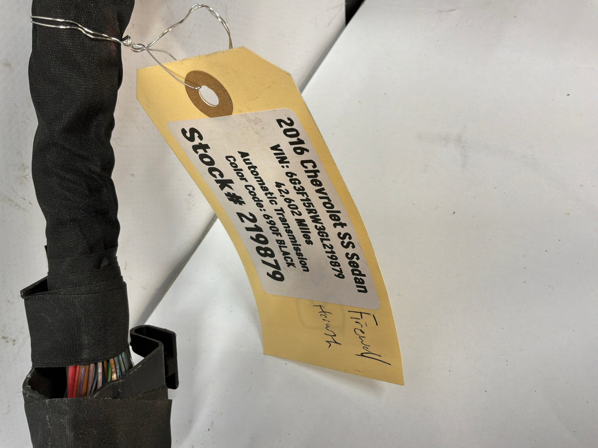2016 Chevy SS Sedan Fire Wall Front Chassis Engine Bay Wire Wiring Harness OEM