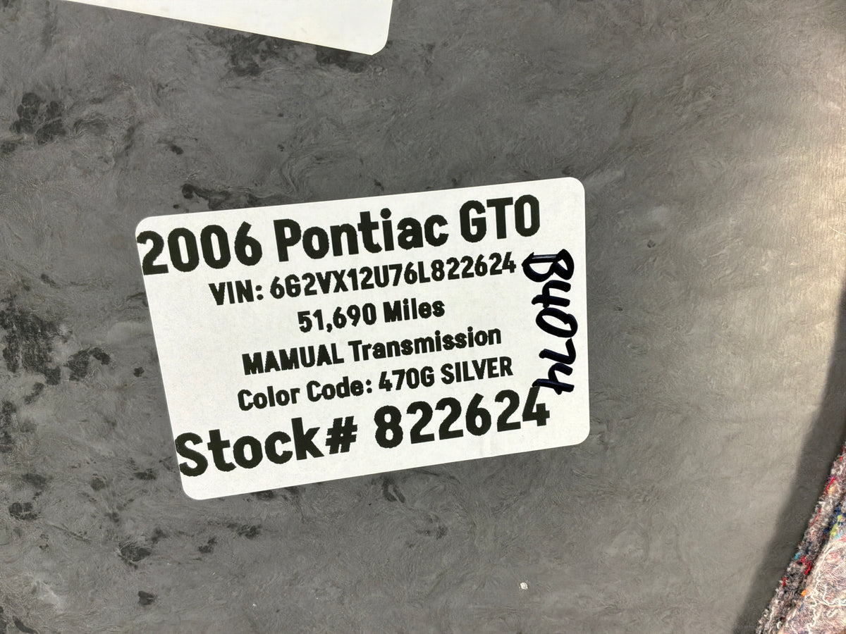 2006 Pontiac GTO Spare Wheel Tire Trunk Carpet Cargo Cover OEM