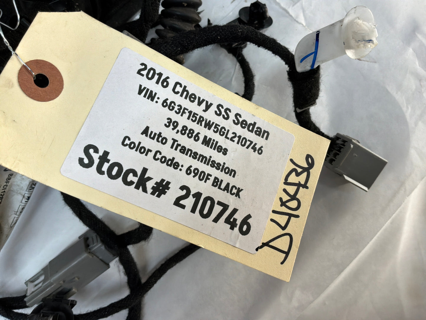 2016 Chevy SS Sedan Trunk Deck Lid Wire Wiring Harness OEM