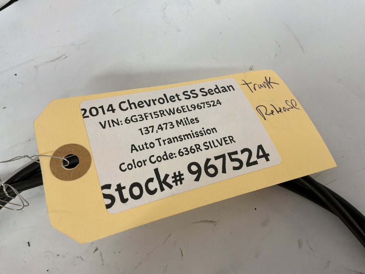 2014 Chevy SS Sedan Trunk Deck Lid Latch Actuator w/ Cable OEM
