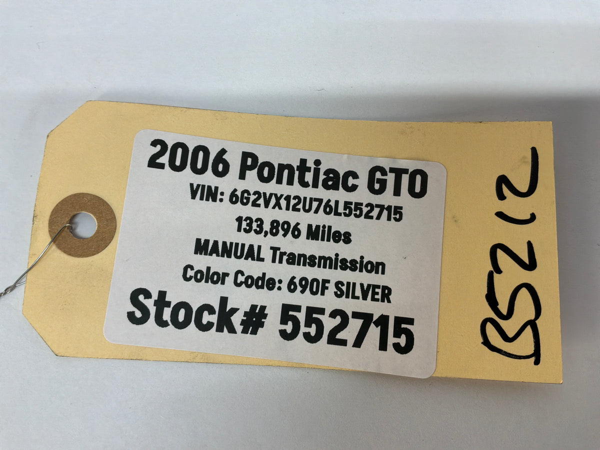 2006 Pontiac GTO Trunk Deck Lid Latch & Striker OEM