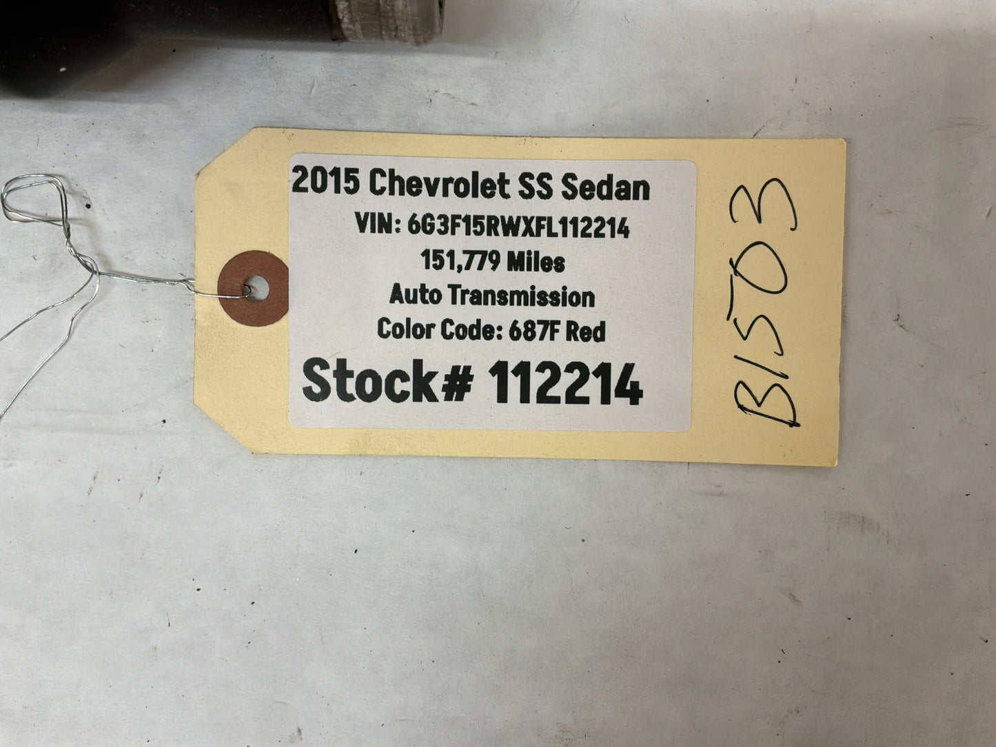 2015 Chevy SS Sedan Drive Propeller Shaft Driveshaft OEM