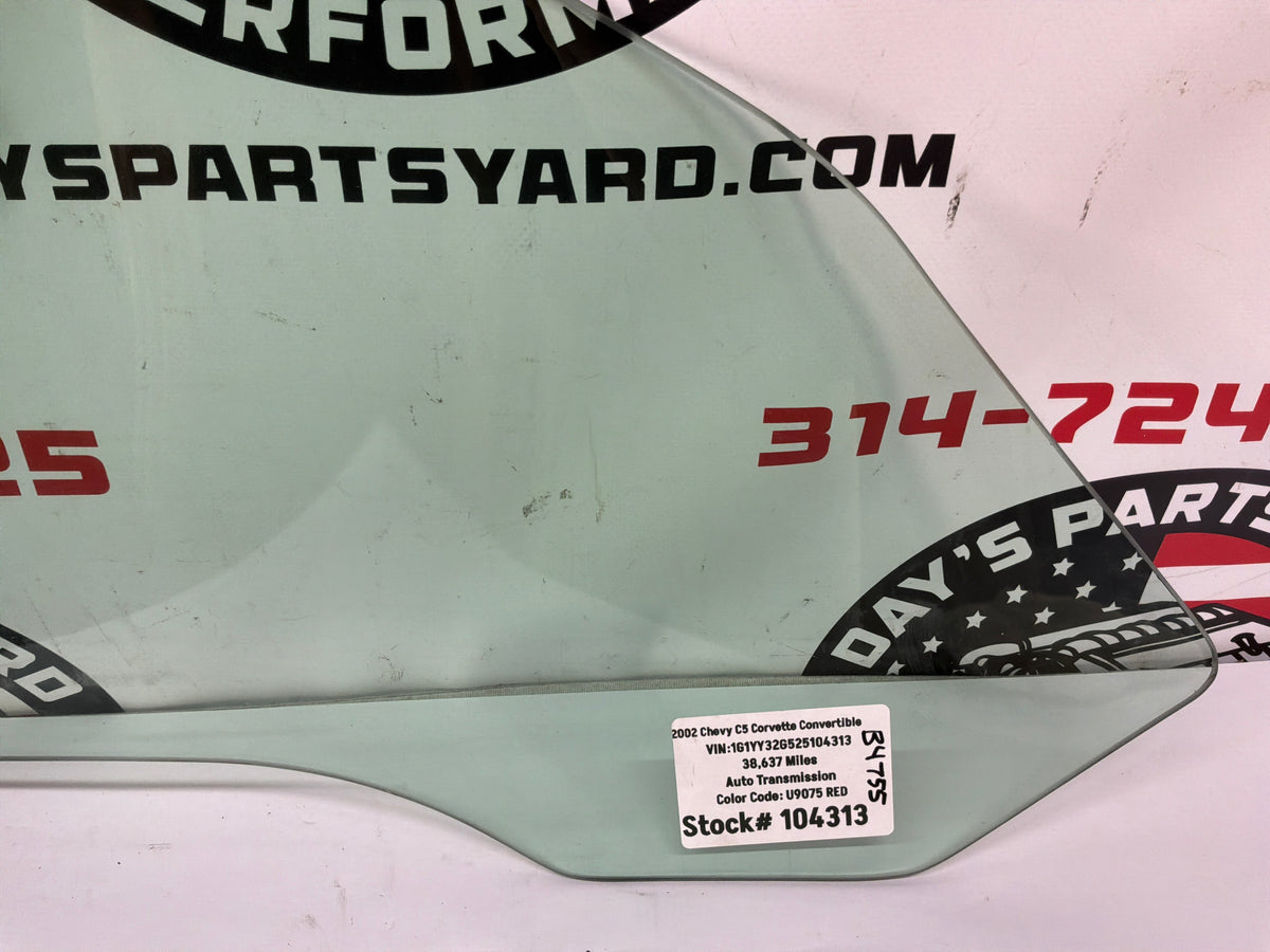 2002 Chevy Corvette Convertible LH Driver Front Door Window Glass OEM