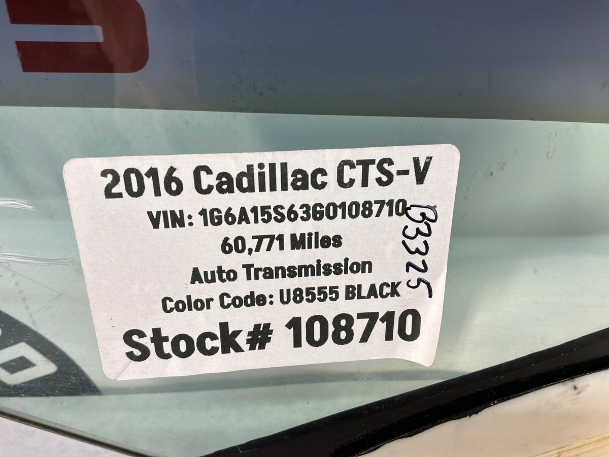 2016 Cadillac CTS-V LH Driver Front Door Window Glass OEM
