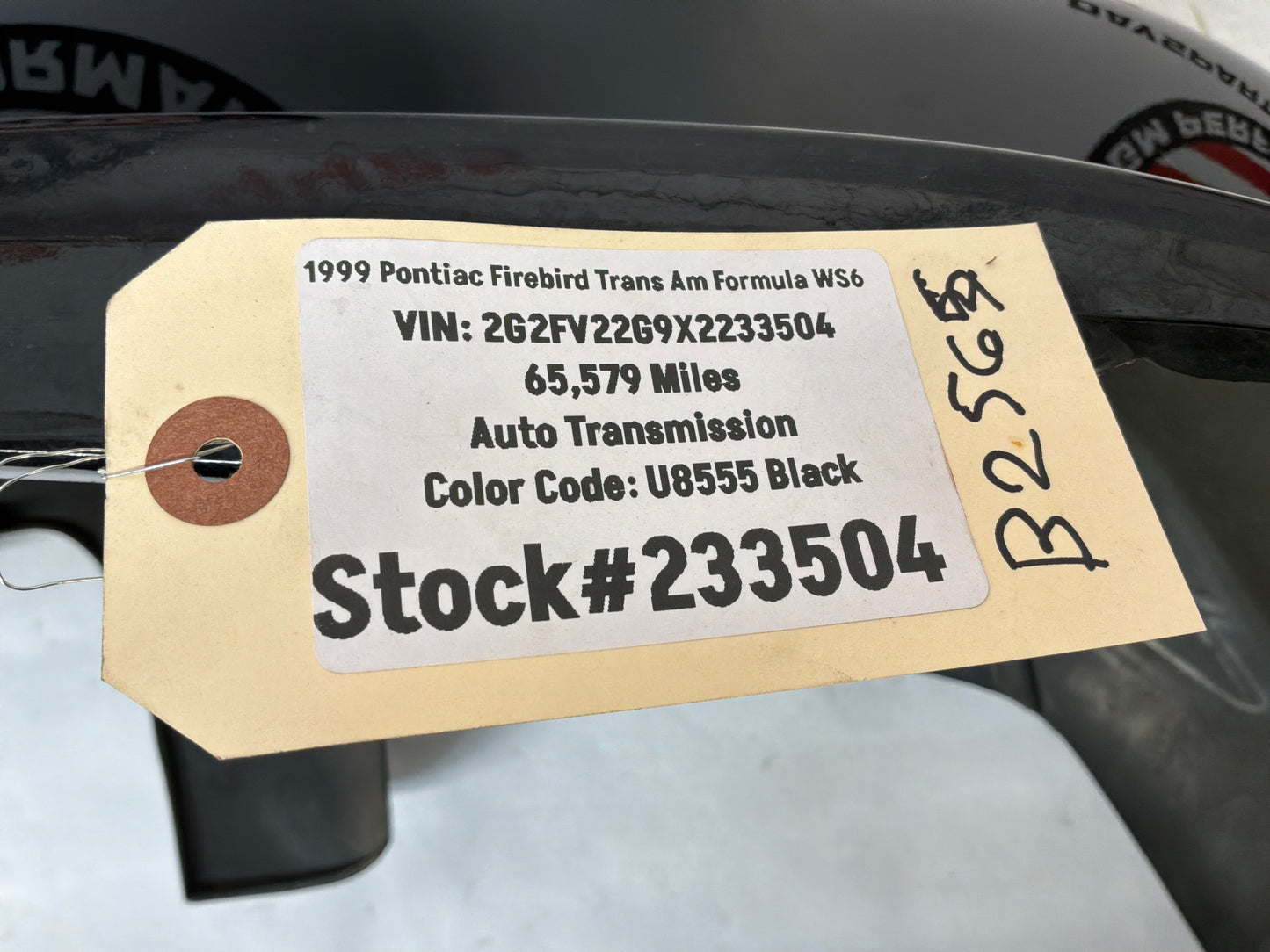 1999 Pontiac Firebird Trans Am Formula WS6 Rear Bumper Black OEM